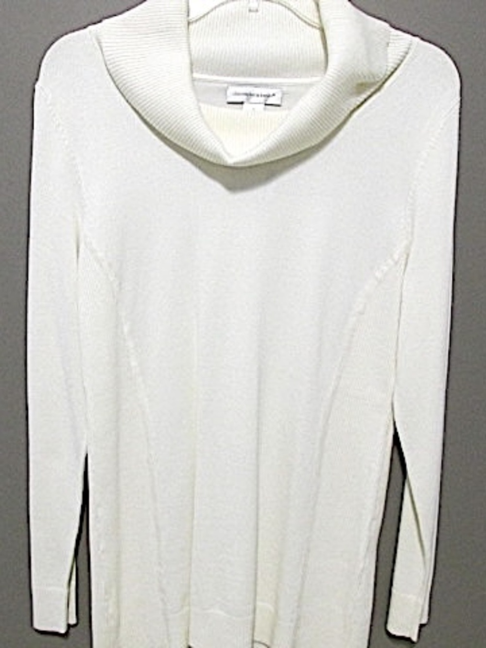 NWT Ivory Cowl Neck Rib-Knit Sweater, Size M